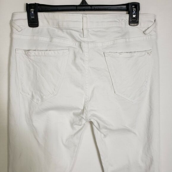 Vigoss Womens Jeans Size 28 L27 The Thompson Tomboy White Distressed Ripped Mid - Picture 7 of 12